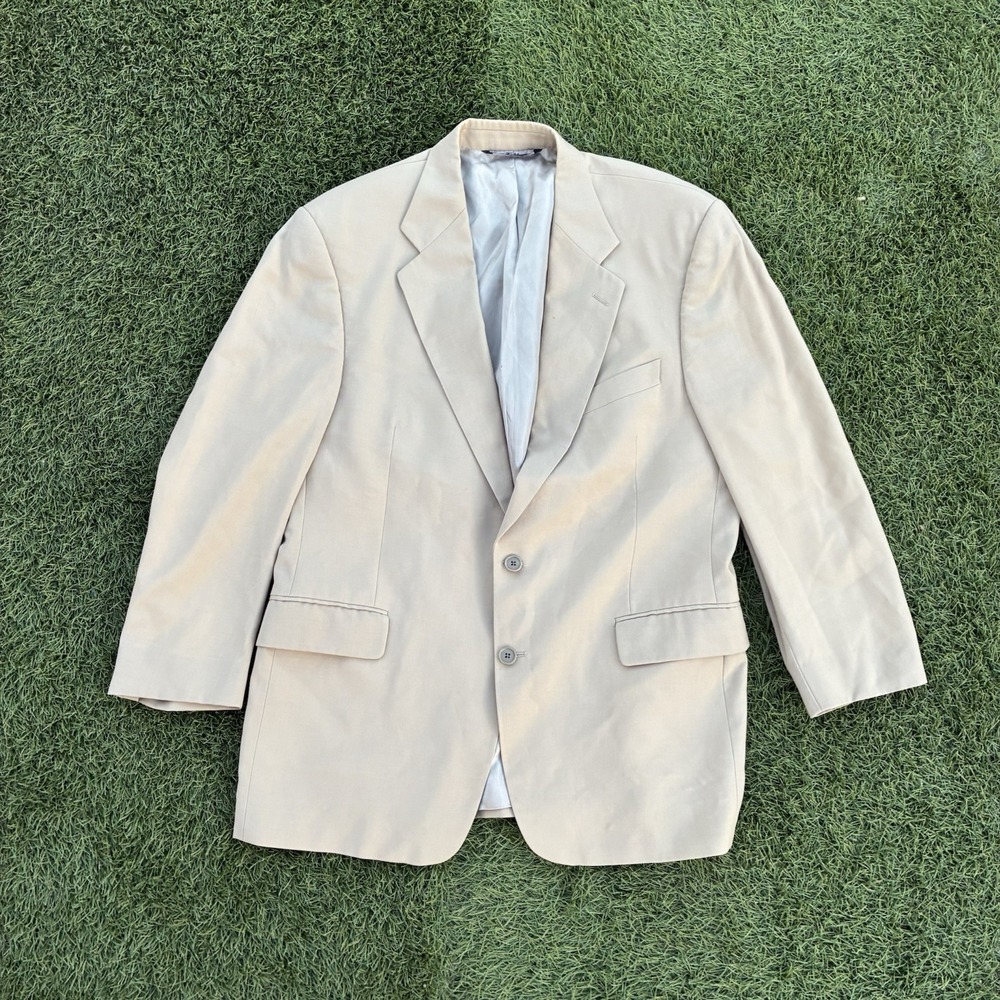 Kilgour French Stanbury Beige Mens Blazer Suit Jacket 100% Virgin Wool Size 42